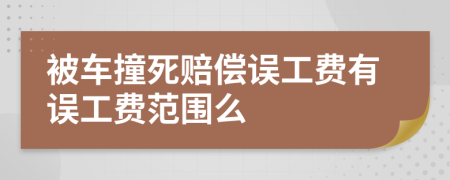 被車(chē)撞死賠償誤工費(fèi)有誤工費(fèi)范圍么
