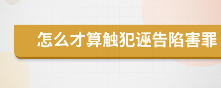 怎么才算觸犯誣告陷害罪
