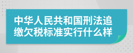 中華人民共和國刑法追繳欠稅標準實行什么樣