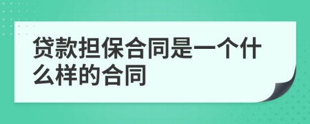 貸款擔(dān)保合同是一個(gè)什么樣的合同