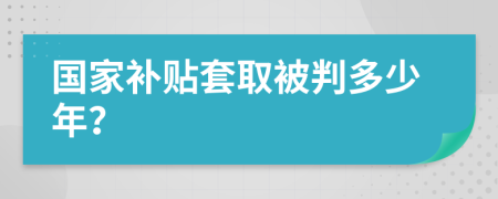國家補貼套取被判多少年？