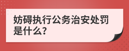 妨礙執(zhí)行公務(wù)治安處罰是什么？