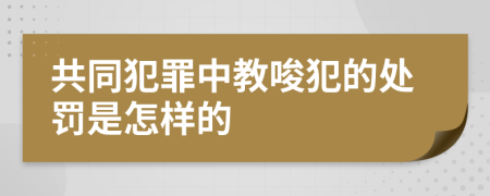 共同犯罪中教唆犯的處罰是怎樣的