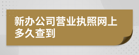 新辦公司營業(yè)執(zhí)照網(wǎng)上多久查到