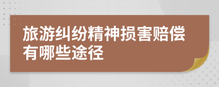 旅游糾紛精神損害賠償有哪些途徑