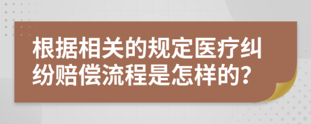 根據(jù)相關(guān)的規(guī)定醫(yī)療糾紛賠償流程是怎樣的？
