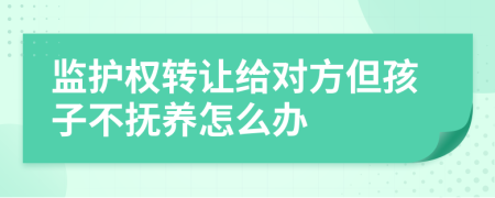 監(jiān)護(hù)權(quán)轉(zhuǎn)讓給對方但孩子不撫養(yǎng)怎么辦
