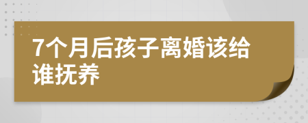7個月后孩子離婚該給誰撫養(yǎng)