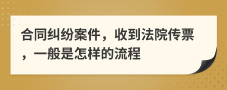 合同糾紛案件，收到法院傳票，一般是怎樣的流程