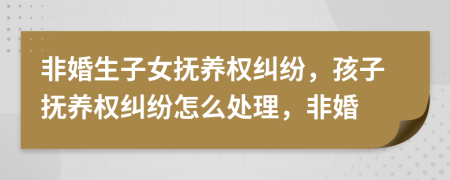 非婚生子女撫養(yǎng)權糾紛，孩子撫養(yǎng)權糾紛怎么處理，非婚