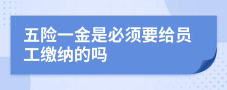 五險一金是必須要給員工繳納的嗎