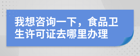 我想咨詢一下，食品衛(wèi)生許可證去哪里辦理