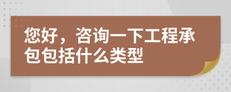 您好，咨詢一下工程承包包括什么類型