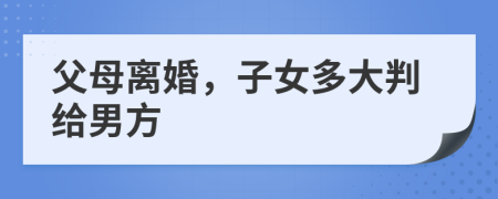 父母離婚，子女多大判給男方