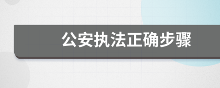 公安執(zhí)法正確步驟