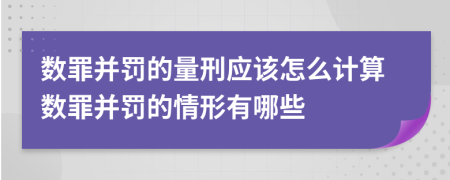 數(shù)罪并罰的量刑應該怎么計算數(shù)罪并罰的情形有哪些