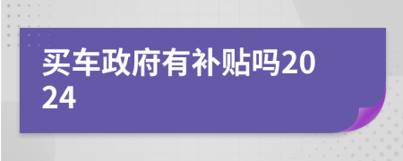 買車政府有補(bǔ)貼嗎2024