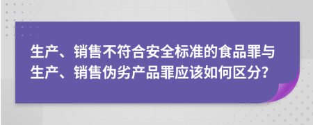 生產(chǎn)、銷售不符合安全標準的食品罪與生產(chǎn)、銷售偽劣產(chǎn)品罪應該如何區(qū)分？