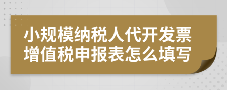 小規(guī)模納稅人代開發(fā)票增值稅申報表怎么填寫