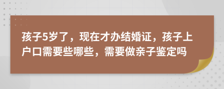 孩子5歲了，現(xiàn)在才辦結(jié)婚證，孩子上戶口需要些哪些，需要做親子鑒定嗎