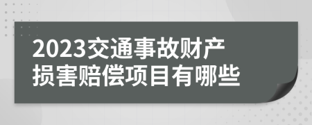 2023交通事故財(cái)產(chǎn)損害賠償項(xiàng)目有哪些