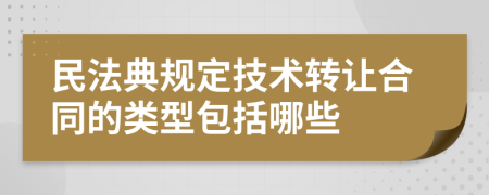 民法典規(guī)定技術(shù)轉(zhuǎn)讓合同的類型包括哪些