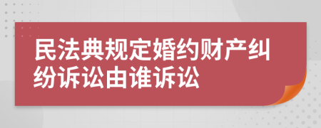 民法典規(guī)定婚約財產(chǎn)糾紛訴訟由誰訴訟