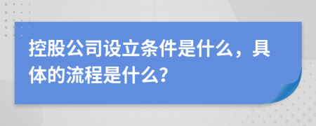 控股公司設(shè)立條件是什么，具體的流程是什么？