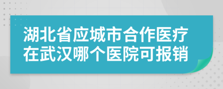 湖北省應城市合作醫(yī)療在武漢哪個醫(yī)院可報銷