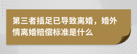 第三者插足已導(dǎo)致離婚，婚外情離婚賠償標(biāo)準(zhǔn)是什么