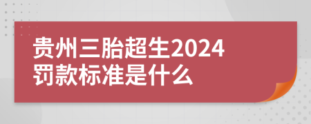 貴州三胎超生2024罰款標(biāo)準(zhǔn)是什么