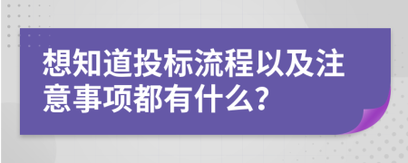 想知道投標流程以及注意事項都有什么？