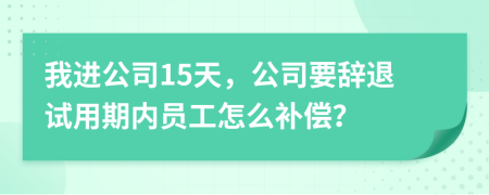 我進(jìn)公司15天，公司要辭退試用期內(nèi)員工怎么補(bǔ)償？