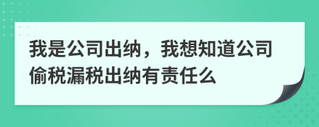 我是公司出納，我想知道公司偷稅漏稅出納有責任么