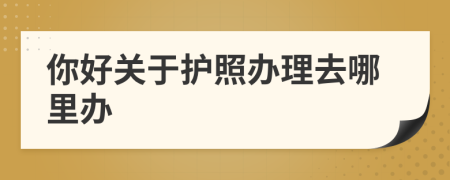 你好關(guān)于護照辦理去哪里辦