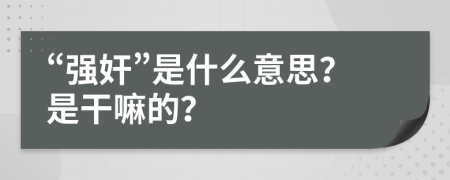 “強(qiáng)奸”是什么意思？是干嘛的？