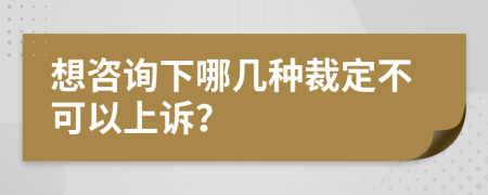 想咨詢下哪幾種裁定不可以上訴？