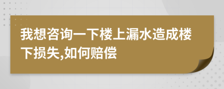我想咨詢一下樓上漏水造成樓下?lián)p失,如何賠償