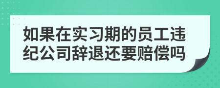 如果在實習(xí)期的員工違紀公司辭退還要賠償嗎