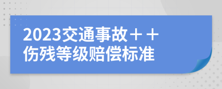2023交通事故＋＋傷殘等級賠償標準