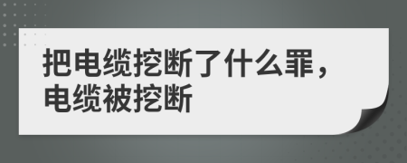 把電纜挖斷了什么罪，電纜被挖斷