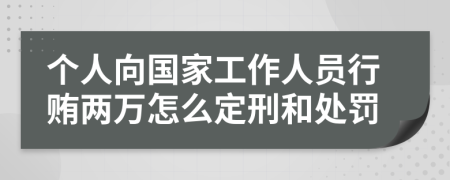 個人向國家工作人員行賄兩萬怎么定刑和處罰