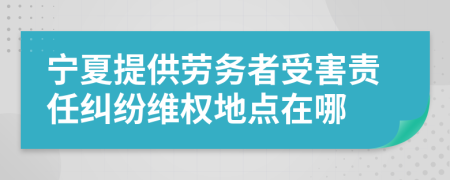 寧夏提供勞務者受害責任糾紛維權地點在哪