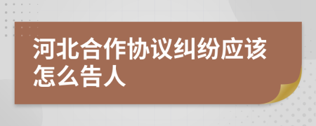 河北合作協(xié)議糾紛應(yīng)該怎么告人
