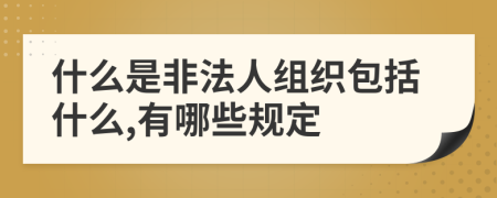 什么是非法人組織包括什么,有哪些規(guī)定