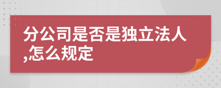 分公司是否是獨立法人,怎么規(guī)定