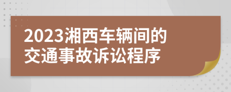 2023湘西車輛間的交通事故訴訟程序