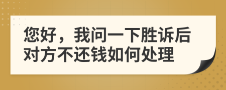 您好，我問一下勝訴后對(duì)方不還錢如何處理
