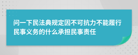 問(wèn)一下民法典規(guī)定因不可抗力不能履行民事義務(wù)的什么承擔(dān)民事責(zé)任