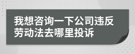 我想咨詢一下公司違反勞動(dòng)法去哪里投訴